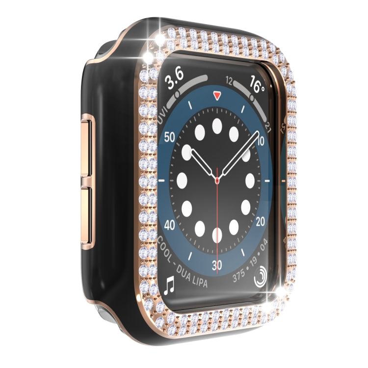 Double-Row Diamond Two-color Electroplating PC Watch Case For Apple Watch Series 3&2&1 38mm