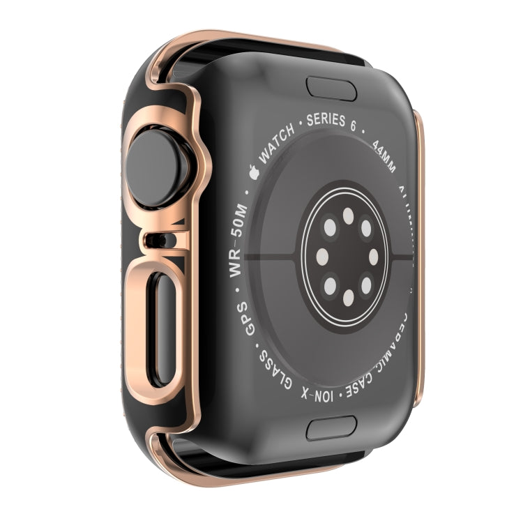 Double-Row Diamond Two-color Electroplating PC Watch Case For Apple Watch Series 3&2&1 38mm