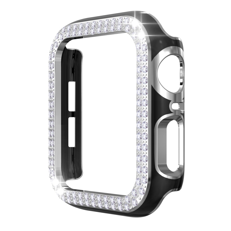 Double-Row Diamond Two-color Electroplating PC Watch Case For Apple Watch Series 3&2&1 38mm