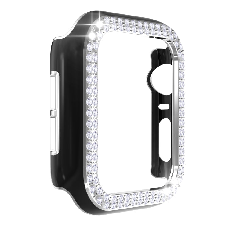 Double-Row Diamond Two-color Electroplating PC Watch Case For Apple Watch Series 3&2&1 38mm