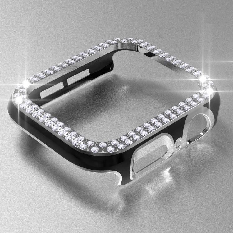 Double-Row Diamond Two-color Electroplating PC Watch Case For Apple Watch Series 3&2&1 38mm
