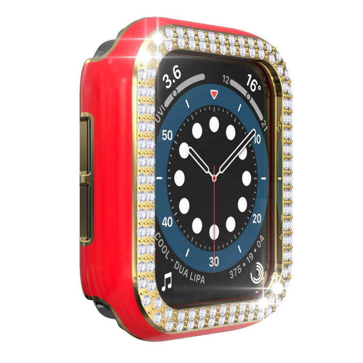 Double-Row Diamond Two-color Electroplating PC Watch Case For Apple Watch Series 3&2&1 38mm