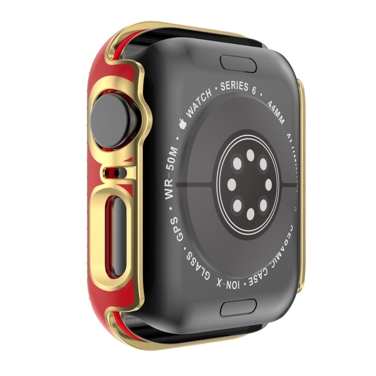 Double-Row Diamond Two-color Electroplating PC Watch Case For Apple Watch Series 3&2&1 38mm
