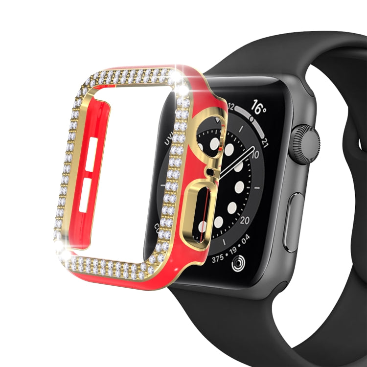 Double-Row Diamond Two-color Electroplating PC Watch Case For Apple Watch Series 3&2&1 38mm
