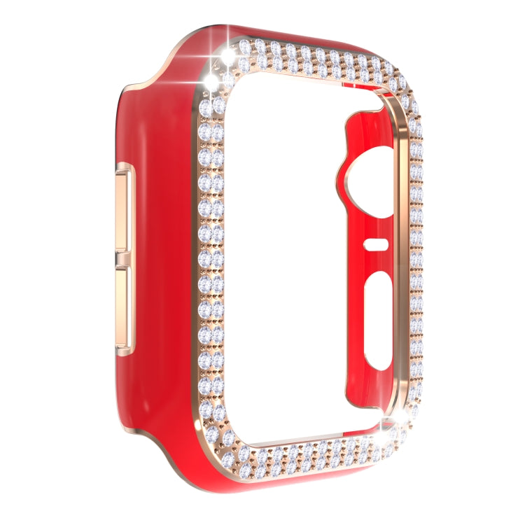 Double-Row Diamond Two-color Electroplating PC Watch Case For Apple Watch Series 3&2&1 38mm