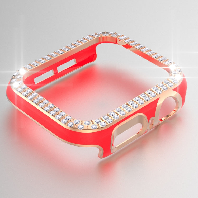 Double-Row Diamond Two-color Electroplating PC Watch Case For Apple Watch Series 3&2&1 38mm