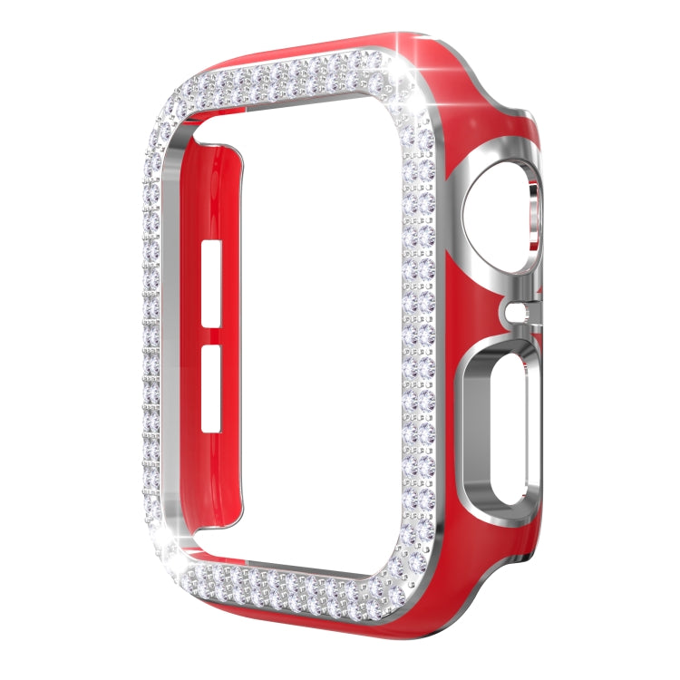 Double-Row Diamond Two-color Electroplating PC Watch Case For Apple Watch Series 3&2&1 38mm