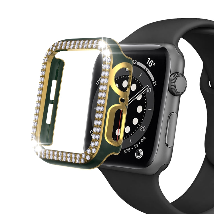 Double-Row Diamond Two-color Electroplating PC Watch Case For Apple Watch Series 3&2&1 38mm