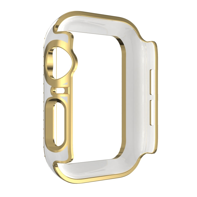 Double-Row Diamond Two-color Electroplating PC Watch Case For Apple Watch Series 3&2&1 42mm