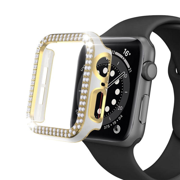 Double-Row Diamond Two-color Electroplating PC Watch Case For Apple Watch Series 3&2&1 42mm