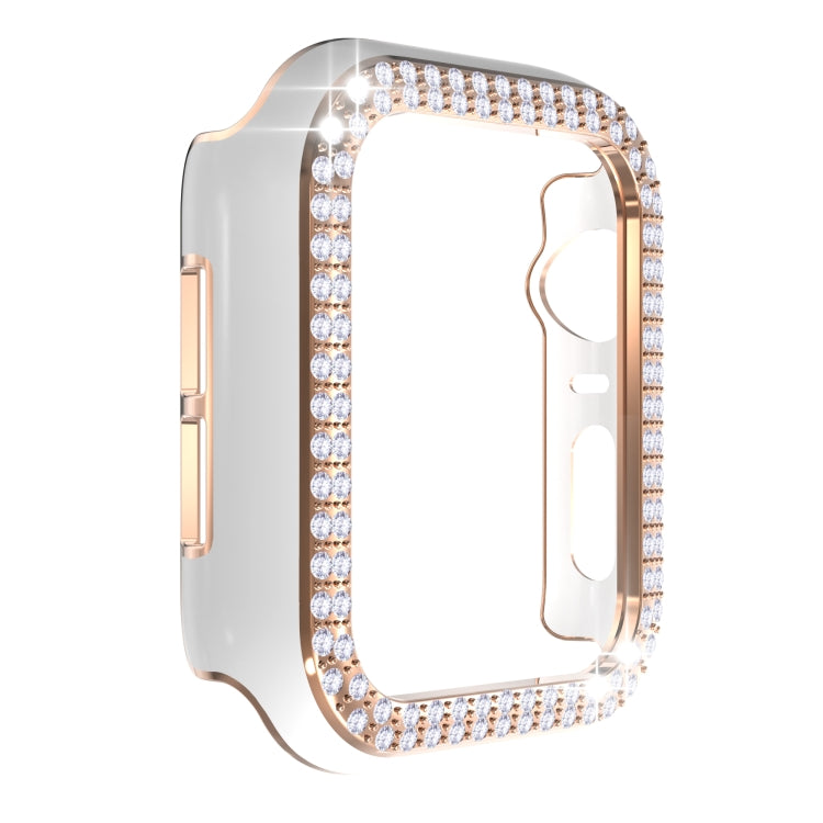 Double-Row Diamond Two-color Electroplating PC Watch Case For Apple Watch Series 3&2&1 42mm