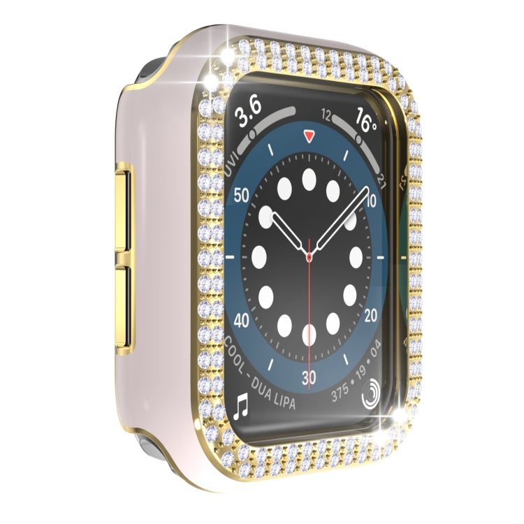 Double-Row Diamond Two-color Electroplating PC Watch Case For Apple Watch Series 3&2&1 42mm