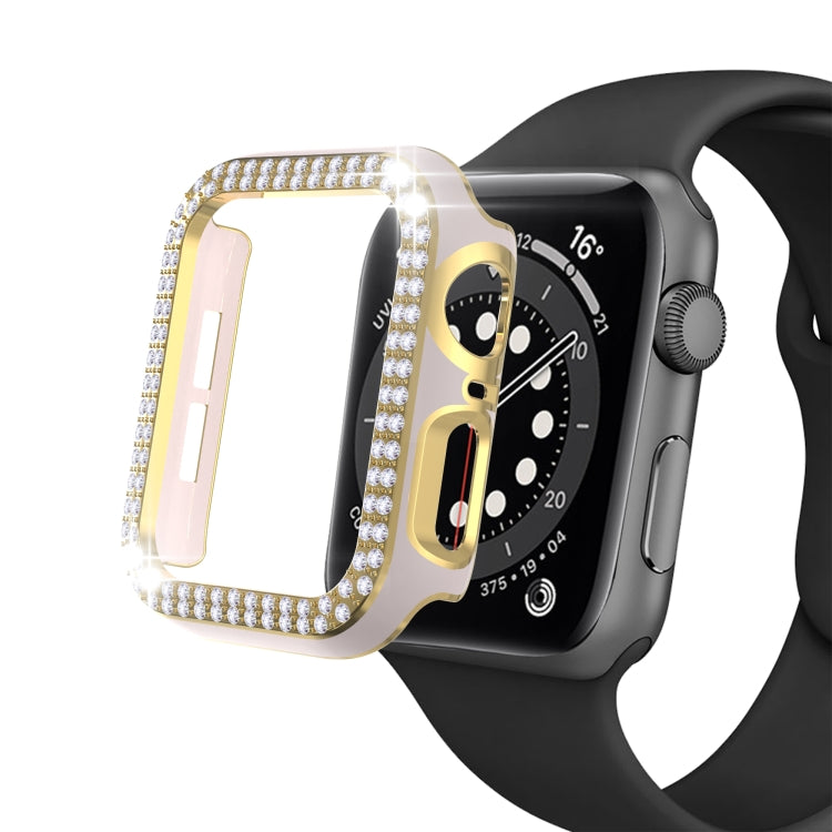Double-Row Diamond Two-color Electroplating PC Watch Case For Apple Watch Series 3&2&1 42mm