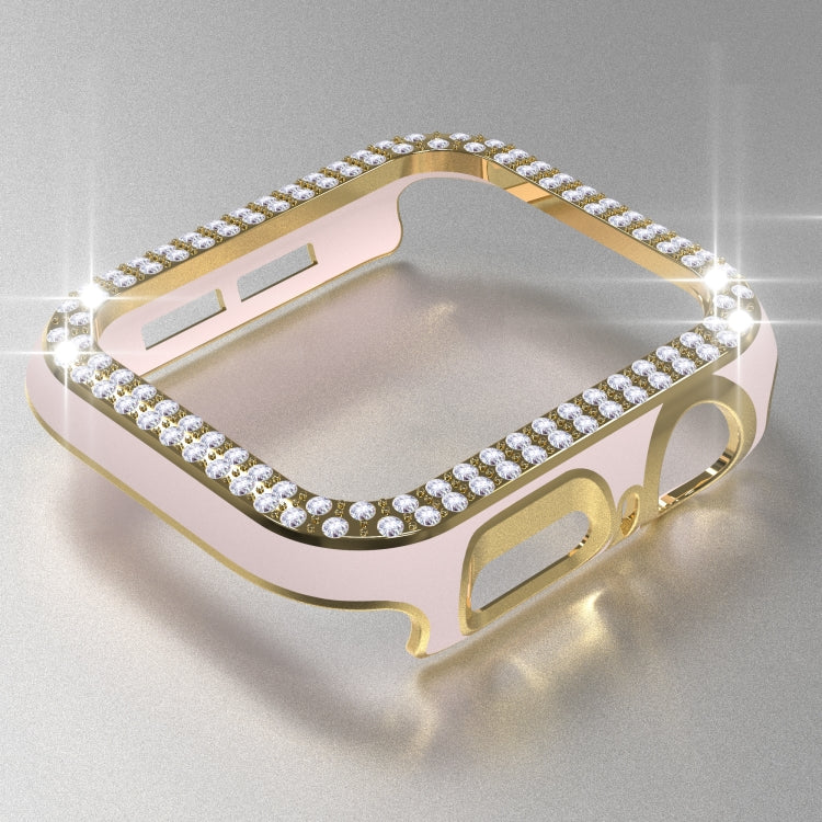 Double-Row Diamond Two-color Electroplating PC Watch Case For Apple Watch Series 3&2&1 42mm