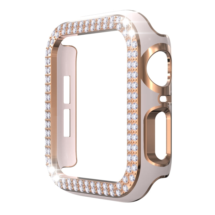 Double-Row Diamond Two-color Electroplating PC Watch Case For Apple Watch Series 3&2&1 42mm