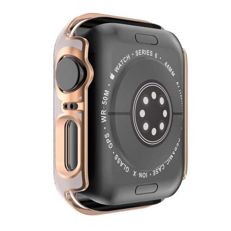Double-Row Diamond Two-color Electroplating PC Watch Case For Apple Watch Series 3&2&1 42mm