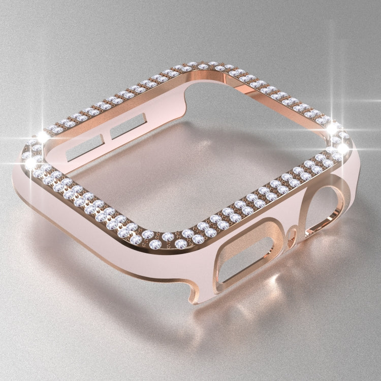 Double-Row Diamond Two-color Electroplating PC Watch Case For Apple Watch Series 3&2&1 42mm