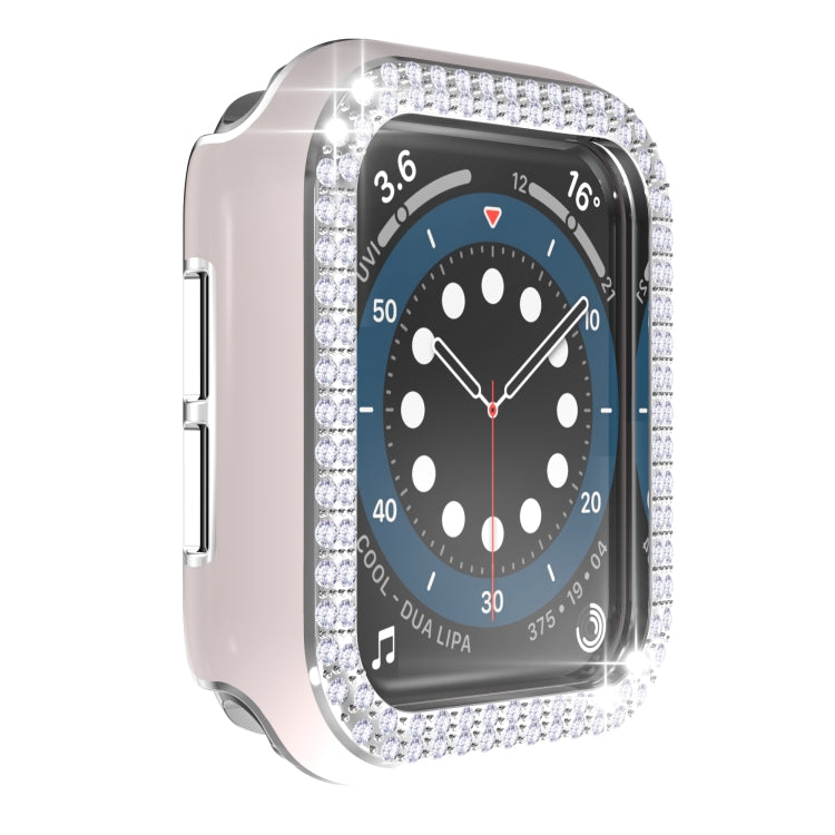 Double-Row Diamond Two-color Electroplating PC Watch Case For Apple Watch Series 3&2&1 42mm