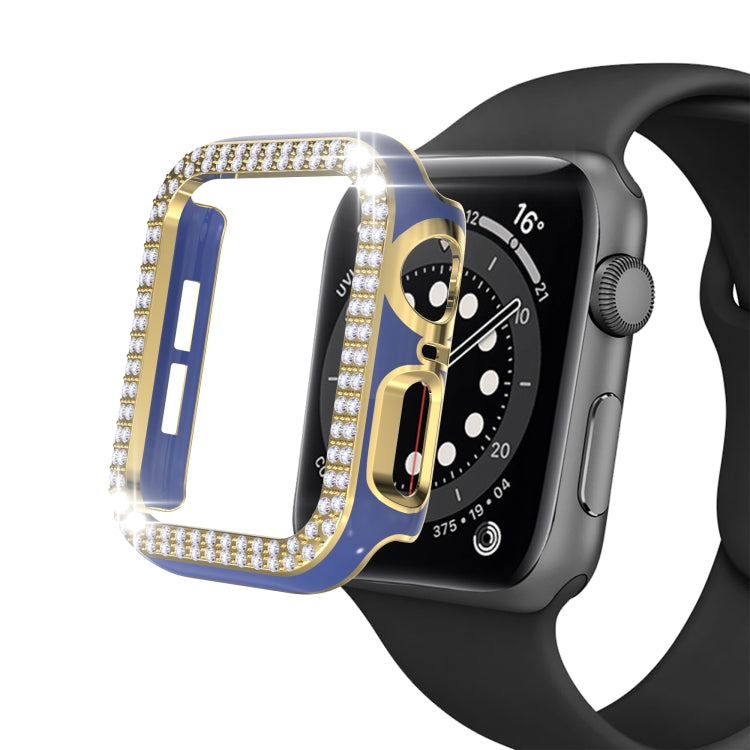 Double-Row Diamond Two-color Electroplating PC Watch Case For Apple Watch Series 3&2&1 42mm