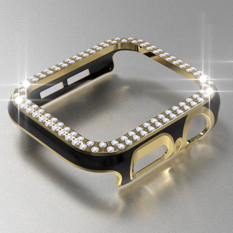 Double-Row Diamond Two-color Electroplating PC Watch Case For Apple Watch Series 3&2&1 42mm