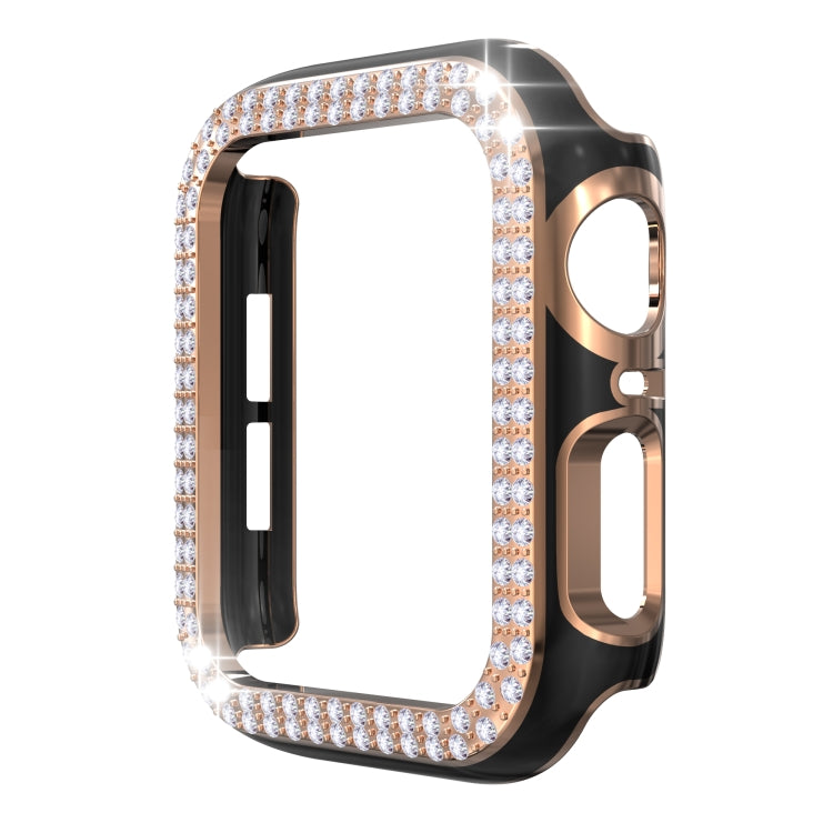 Double-Row Diamond Two-color Electroplating PC Watch Case For Apple Watch Series 3&2&1 42mm