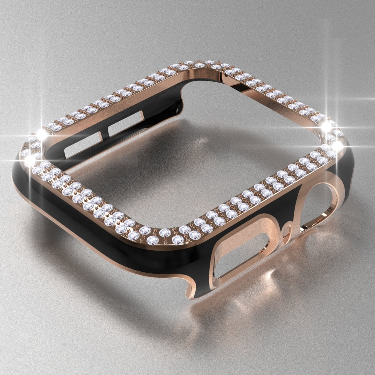 Double-Row Diamond Two-color Electroplating PC Watch Case For Apple Watch Series 3&2&1 42mm