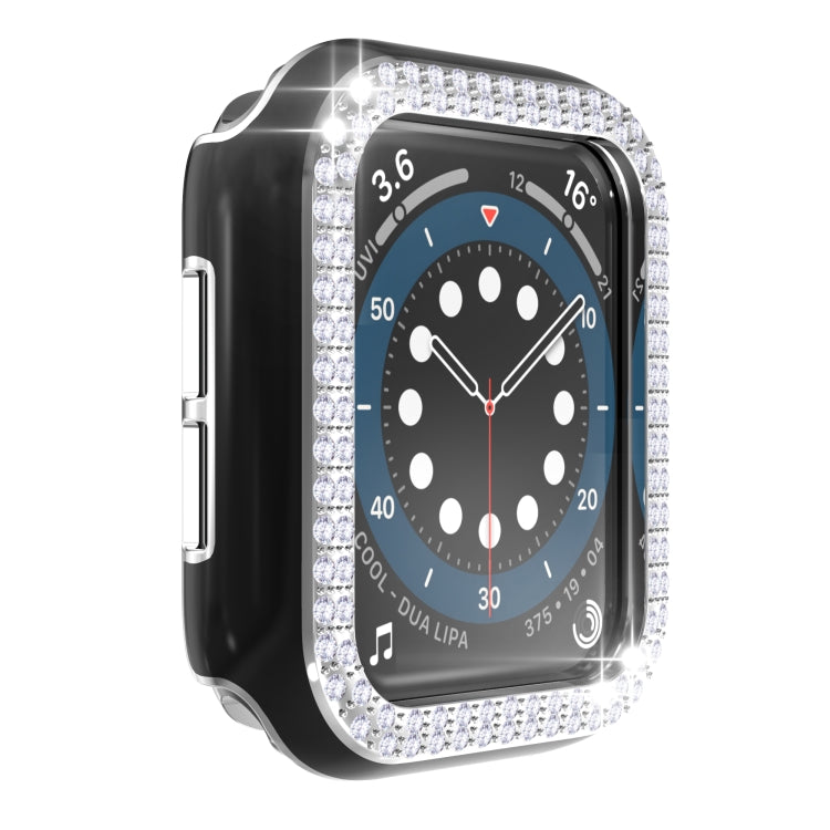Double-Row Diamond Two-color Electroplating PC Watch Case For Apple Watch Series 3&2&1 42mm