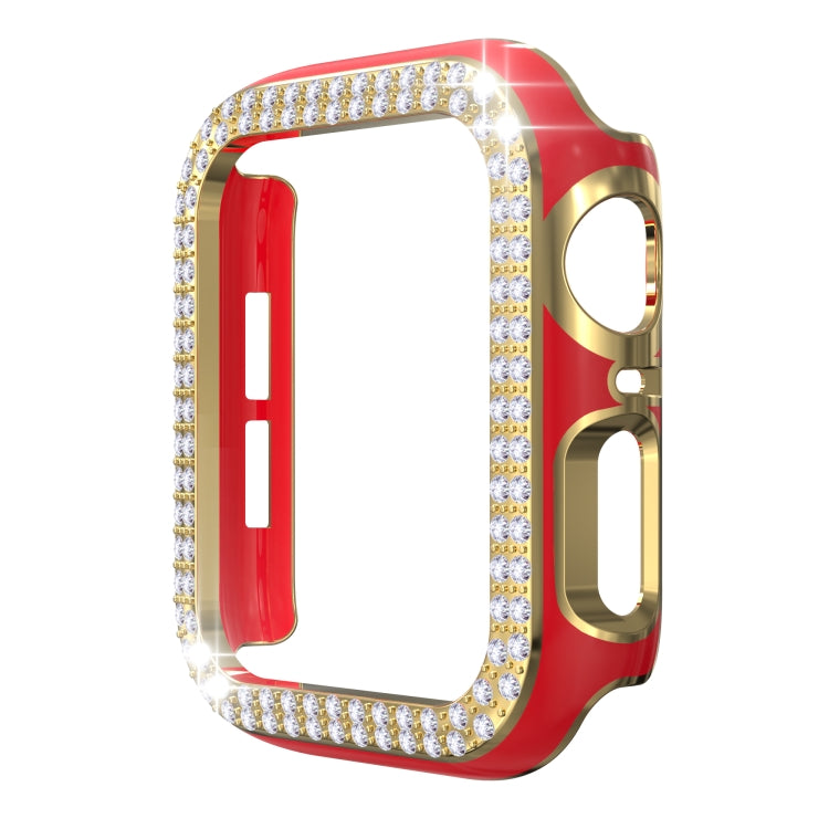 Double-Row Diamond Two-color Electroplating PC Watch Case For Apple Watch Series 3&2&1 42mm