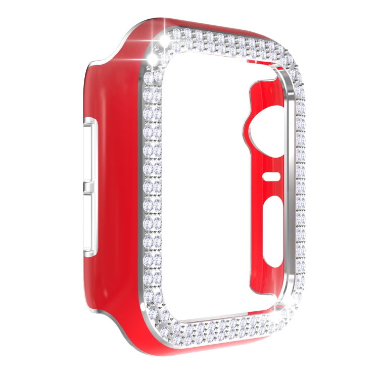 Double-Row Diamond Two-color Electroplating PC Watch Case For Apple Watch Series 3&2&1 42mm