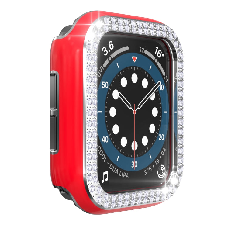 Double-Row Diamond Two-color Electroplating PC Watch Case For Apple Watch Series 3&2&1 42mm