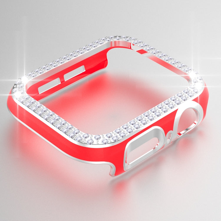 Double-Row Diamond Two-color Electroplating PC Watch Case For Apple Watch Series 3&2&1 42mm