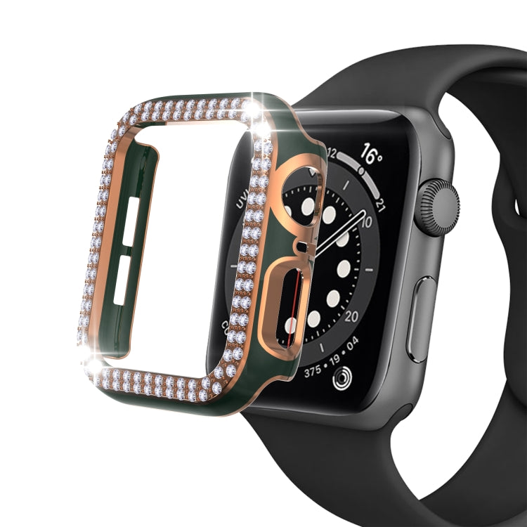 Double-Row Diamond Two-color Electroplating PC Watch Case For Apple Watch Series 3&2&1 42mm