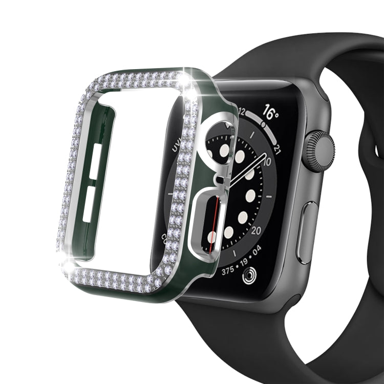 Double-Row Diamond Two-color Electroplating PC Watch Case For Apple Watch Series 3&2&1 42mm