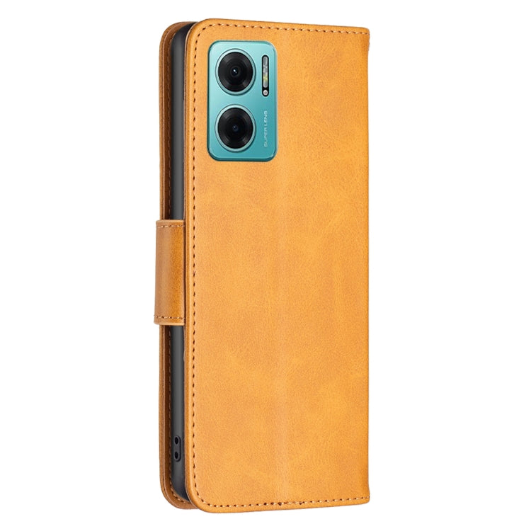 For Xiaomi Redmi 10 5G / Note 11E Lambskin Texture Pure Color Leather Phone Case