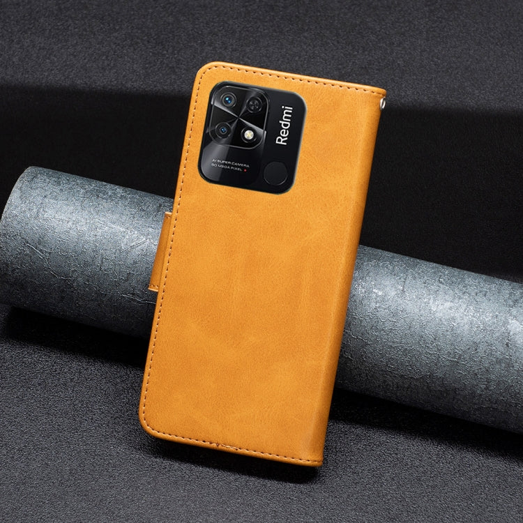 For Xiaomi Redmi 10C Lambskin Texture Pure Color Leather Phone Case