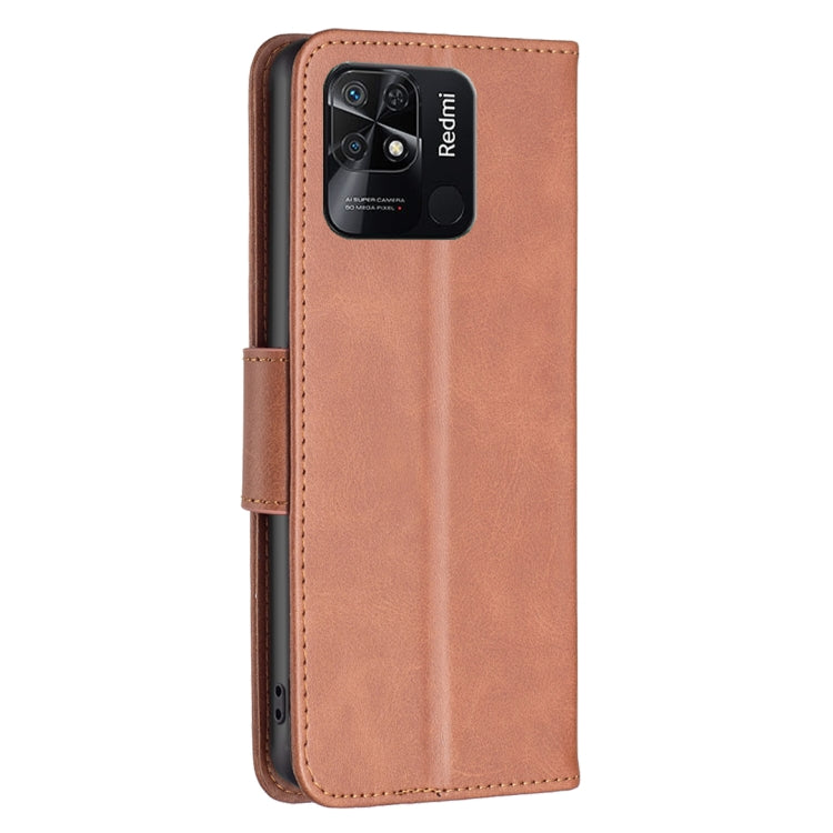 For Xiaomi Redmi 10C Lambskin Texture Pure Color Leather Phone Case