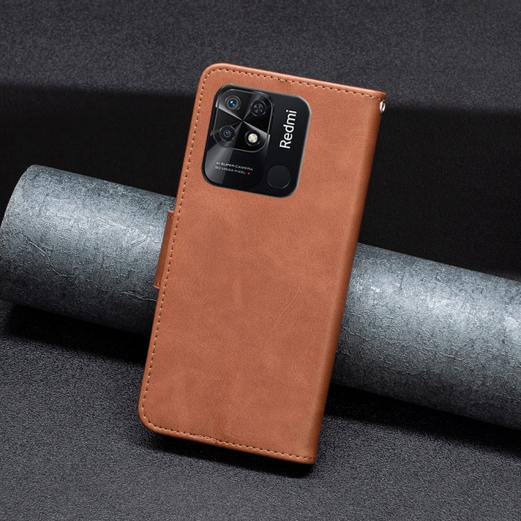 For Xiaomi Redmi 10C Lambskin Texture Pure Color Leather Phone Case