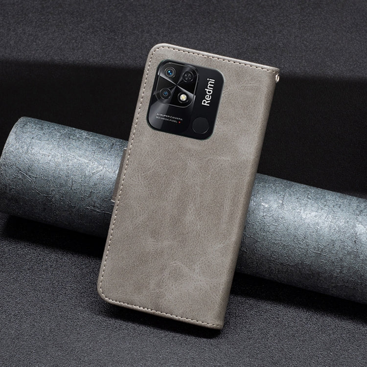 For Xiaomi Redmi 10C Lambskin Texture Pure Color Leather Phone Case