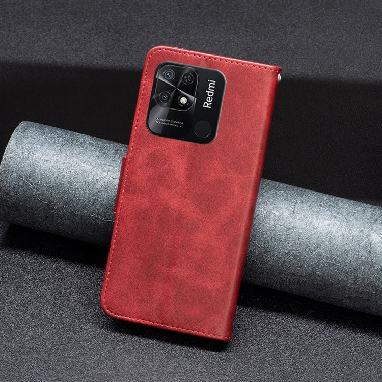 For Xiaomi Redmi 10C Lambskin Texture Pure Color Leather Phone Case