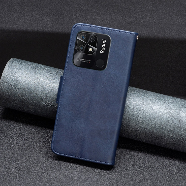 For Xiaomi Redmi 10C Lambskin Texture Pure Color Leather Phone Case