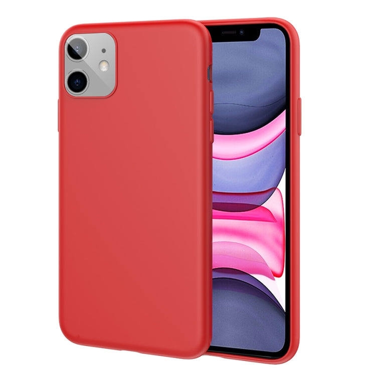 For iPhone 11 TGVIS Smooth Skin Series Solid Color Liquid Silicone Shockproof Protective Case