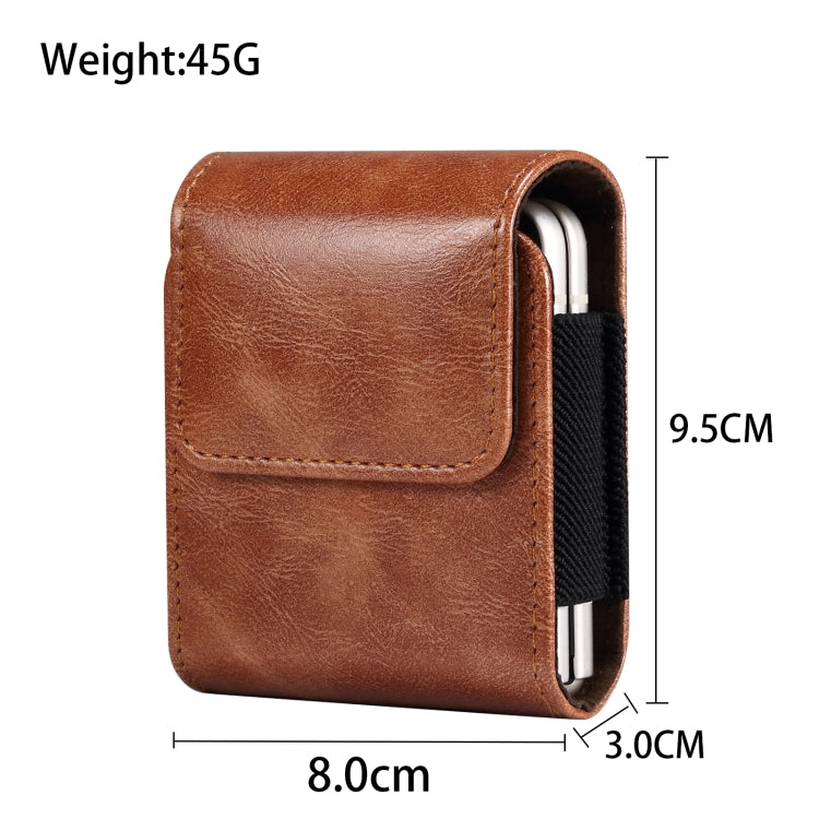 Universal Folding Mobile Phone Waist-mounted Leather Case(Brown)