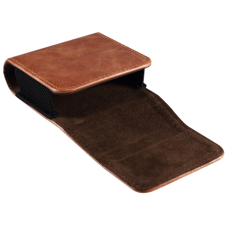 Universal Folding Mobile Phone Waist-mounted Leather Case(Brown)