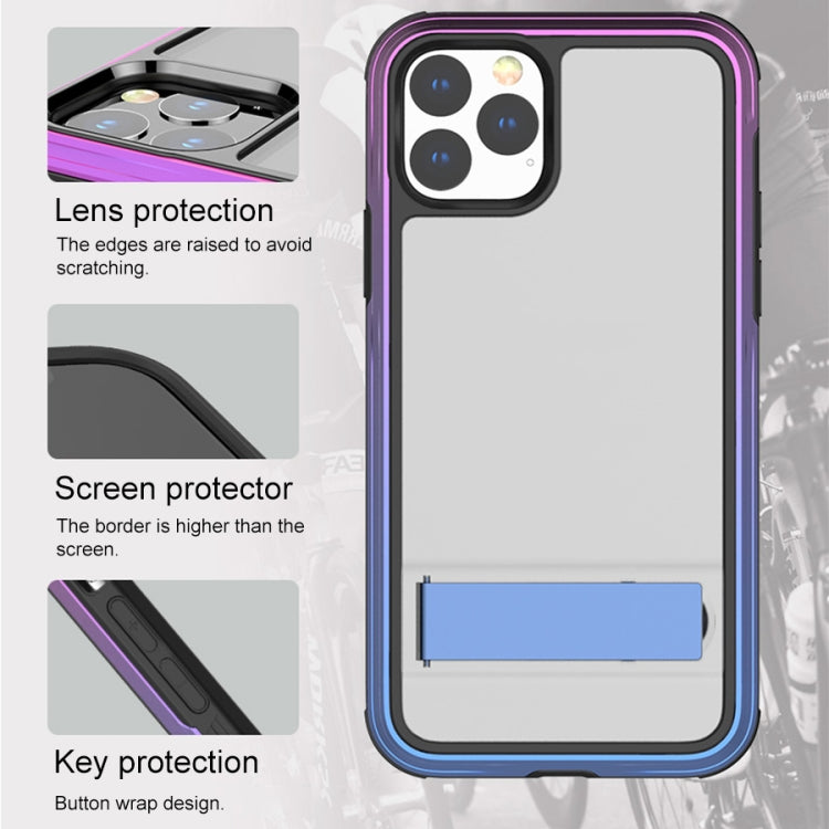 For iPhone 11 TGVIS Sharp Series Frame Shockproof Protective Case with Hidden Holder