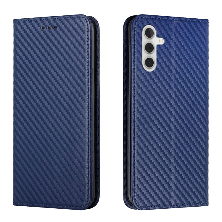 For Samsung Galaxy A13 5G Carbon Fiber Texture Flip Holder Leather Phone Case
