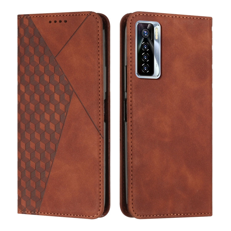 For Tecno Camon 17P / 17 Pro Diamond Splicing Skin Feel Magnetic Leather Phone Case