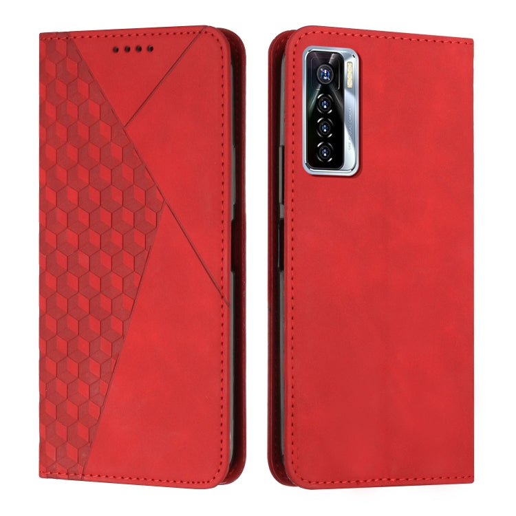 For Tecno Camon 17P / 17 Pro Diamond Splicing Skin Feel Magnetic Leather Phone Case