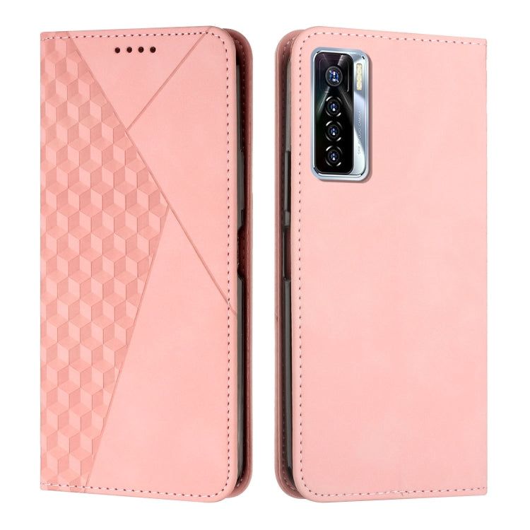 For Tecno Camon 17P / 17 Pro Diamond Splicing Skin Feel Magnetic Leather Phone Case