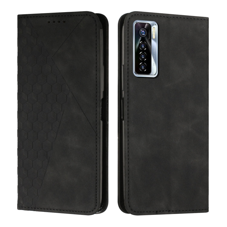 For Tecno Camon 17P / 17 Pro Diamond Splicing Skin Feel Magnetic Leather Phone Case