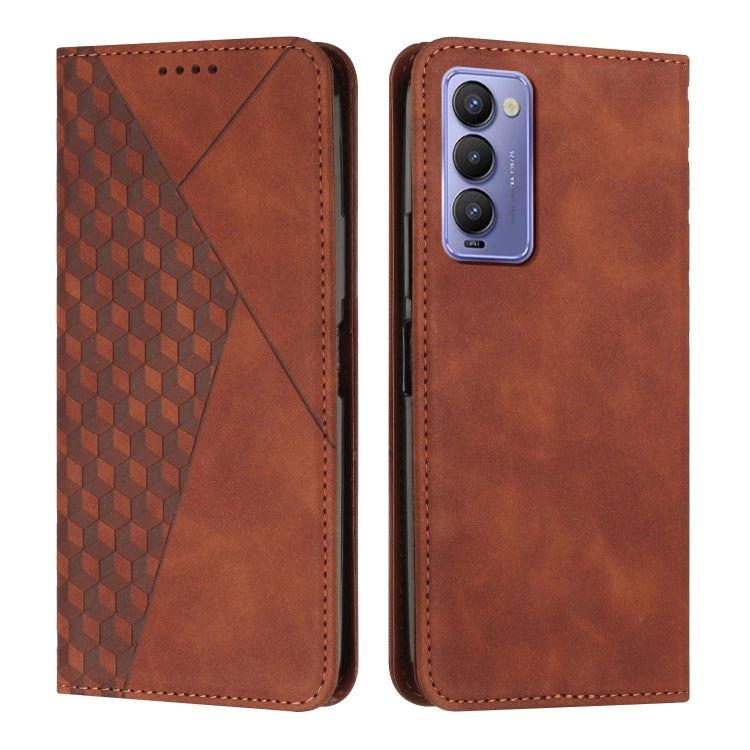 For Tecno Camon 18P / 18 Diamond Splicing Skin Feel Magnetic Leather Phone Case